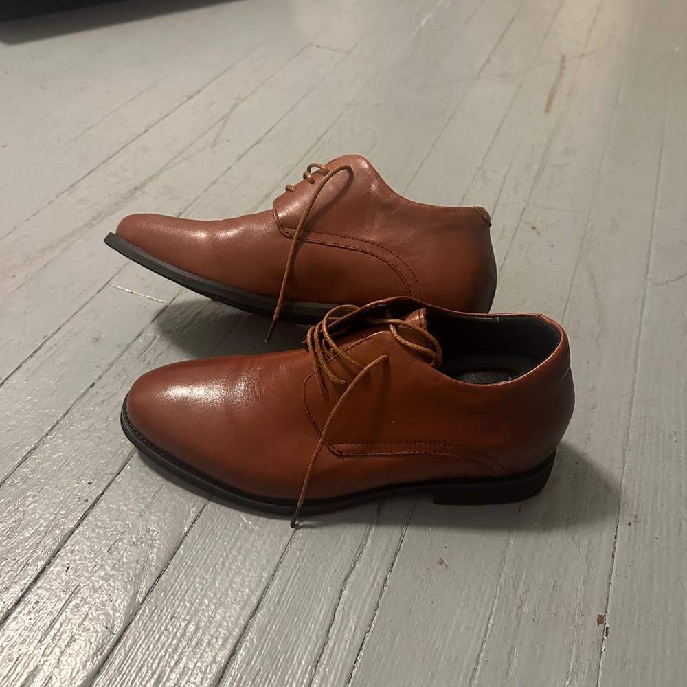 Riesco Brown Lifted Leather Dress Shoes